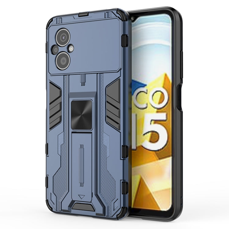 For Xiaomi Poco M5 5G India Supersonic PC + TPU Shock-proof Protective Phone Case with Holder