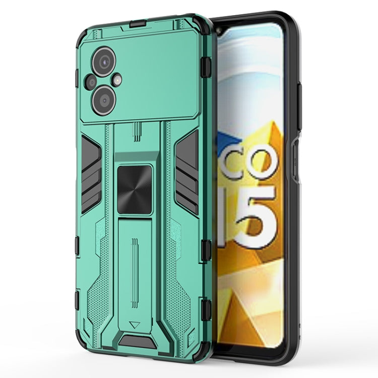 For Xiaomi Poco M5 5G India Supersonic PC + TPU Shock-proof Protective Phone Case with Holder