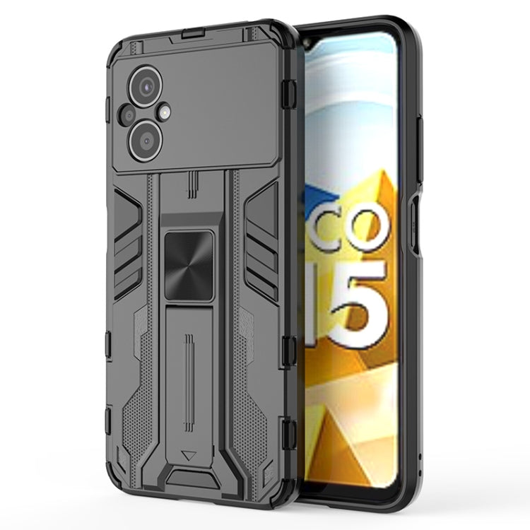For Xiaomi Poco M5 5G India Supersonic PC + TPU Shock-proof Protective Phone Case with Holder