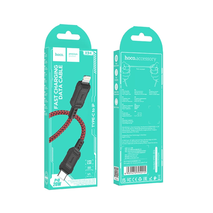 hoco X94 Leader PD 20W USB-C / Type-C to 8 Pin Charging Data Dable, Length:1m