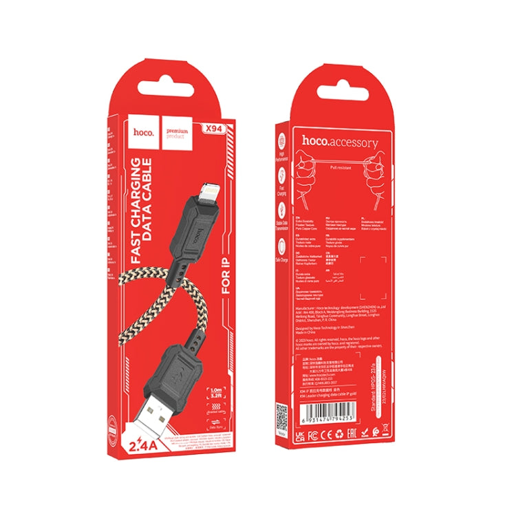 hoco X94 Leader 2.4A USB to 8 Pin Charging Data Dable, Length:1m