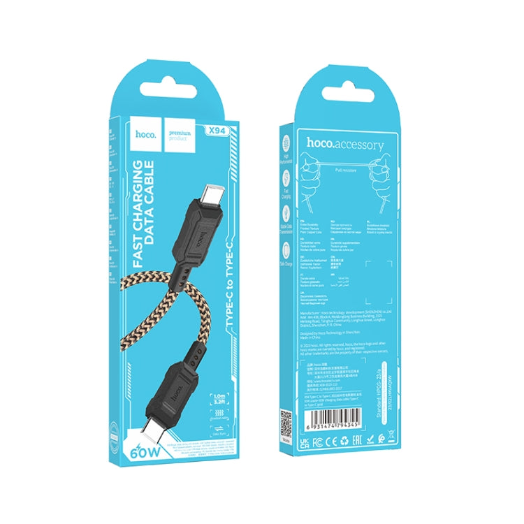 hoco X94 Leader 60W USB-C / Type-C to USB-C / Type-C Charging Data Dable, Length:1m