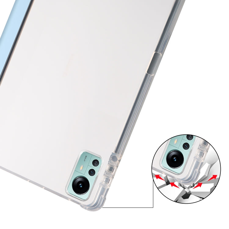 For Xiaomi Pad 5 Pro 12.4 3-fold TPU Leather Tablet Case with Pen Slot