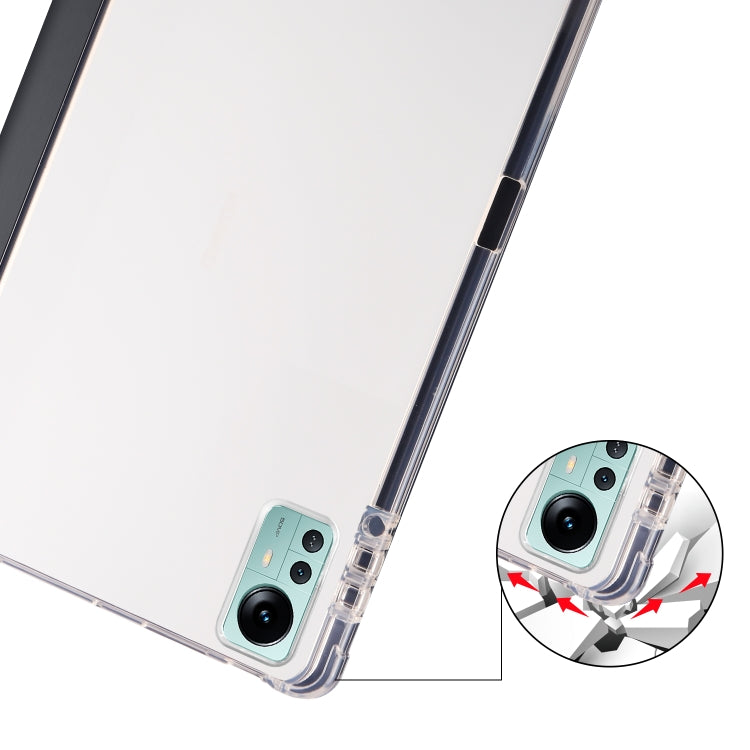 For Xiaomi Pad 5 Pro 12.4 3-fold TPU Leather Tablet Case with Pen Slot
