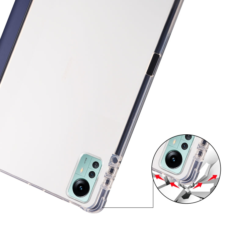 For Xiaomi Pad 5 Pro 12.4 3-fold TPU Leather Tablet Case with Pen Slot
