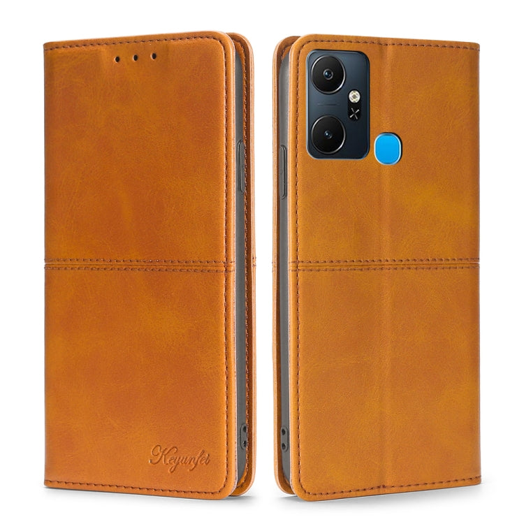 For Infinix Smart 6 Plus Cow Texture Magnetic Horizontal Flip Leather Phone Case