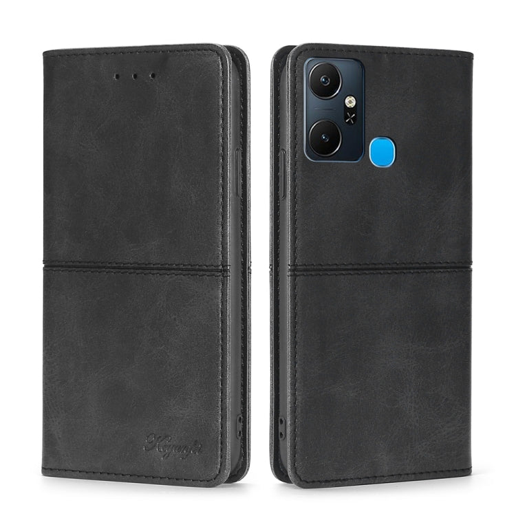 For Infinix Smart 6 Plus Cow Texture Magnetic Horizontal Flip Leather Phone Case