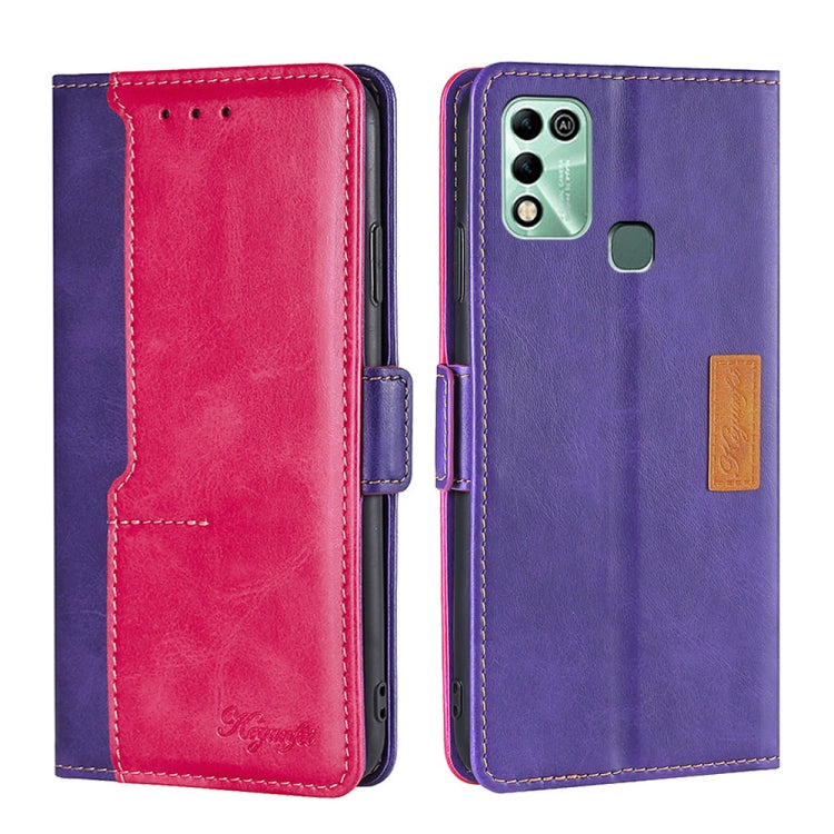 For Infinix Hot 11 Play Contrast Color Side Buckle Leather Phone Case