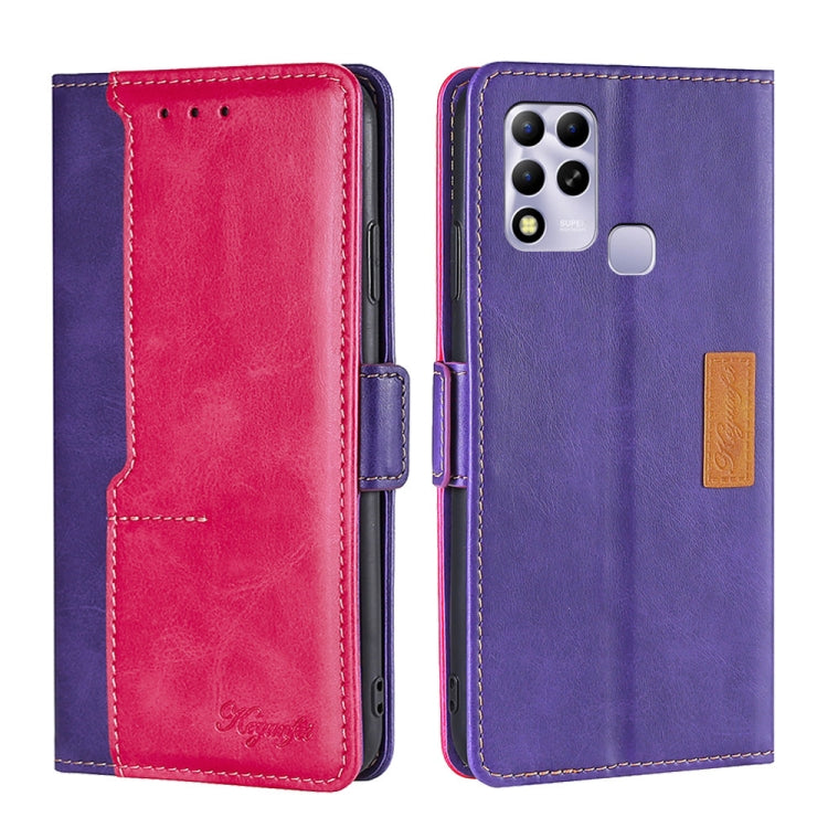 For Infinix Hot 11 Russian Version Contrast Color Side Buckle Leather Phone Case