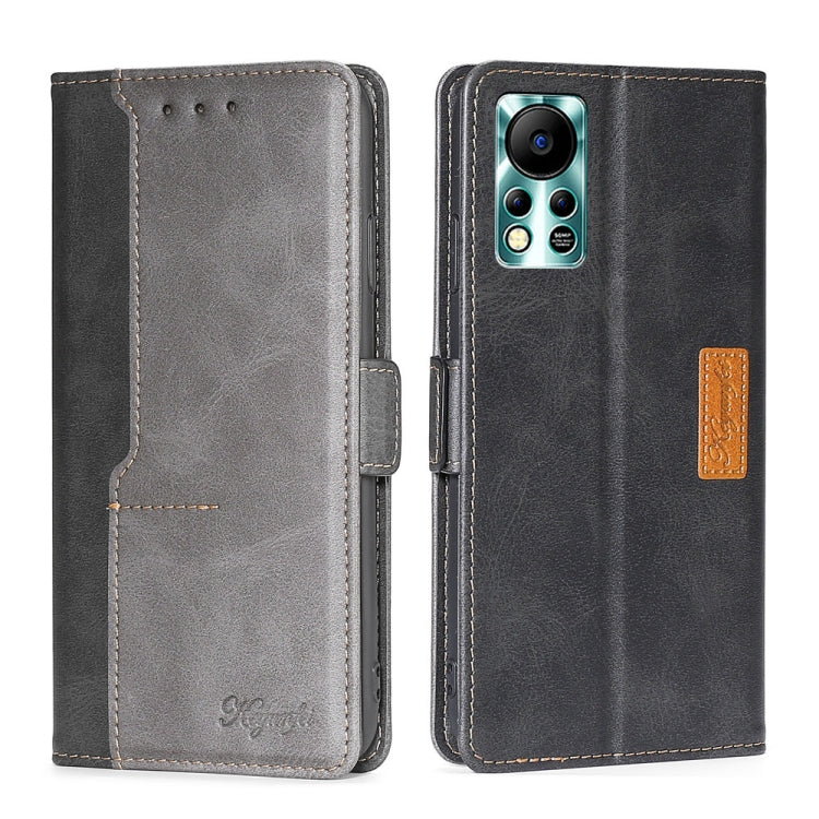 For Infinix Hot 11s NFC Contrast Color Side Buckle Leather Phone Case