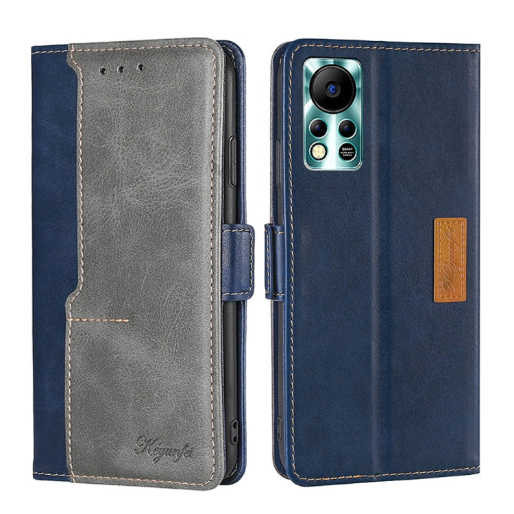 For Infinix Hot 11s NFC Contrast Color Side Buckle Leather Phone Case