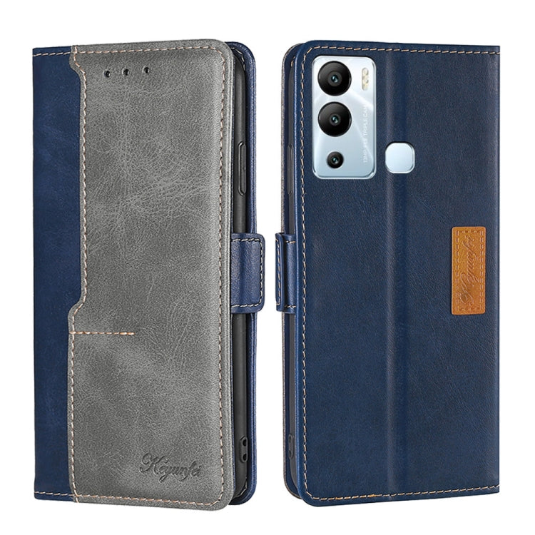 For Infinix Hot 12i Contrast Color Side Buckle Leather Phone Case