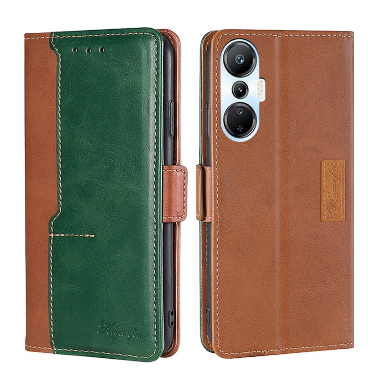 For Infinix Hot 20s Contrast Color Side Buckle Leather Phone Case