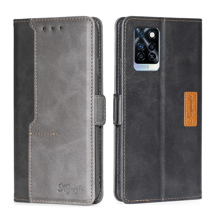 For Infinix Note 10 Pro Contrast Color Side Buckle Leather Phone Case