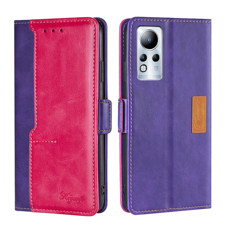 For Infinix Note 11 Contrast Color Side Buckle Leather Phone Case