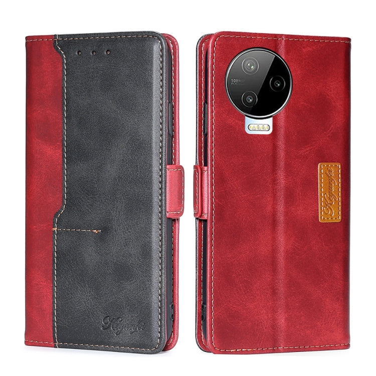 For Infinix Note 12 Pro 4G Contrast Color Side Buckle Leather Phone Case