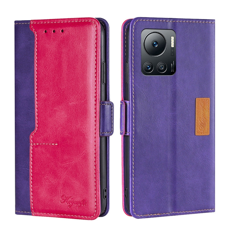 For Infinix Note 12 VIP Contrast Color Side Buckle Leather Phone Case