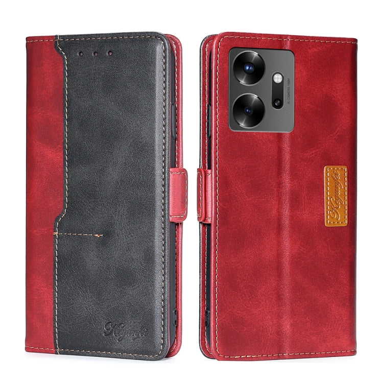 For Infinix Zero 20 Contrast Color Side Buckle Leather Phone Case