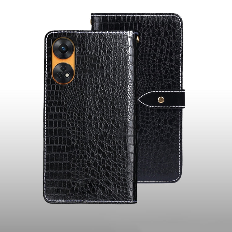 For OPPO Reno8 T 4G idewei Crocodile Texture Leather Phone Case