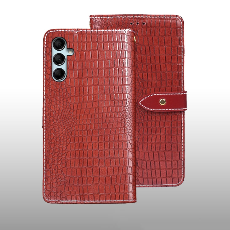 For Samsung Galaxy M14 5G idewei Crocodile Texture Leather Phone Case