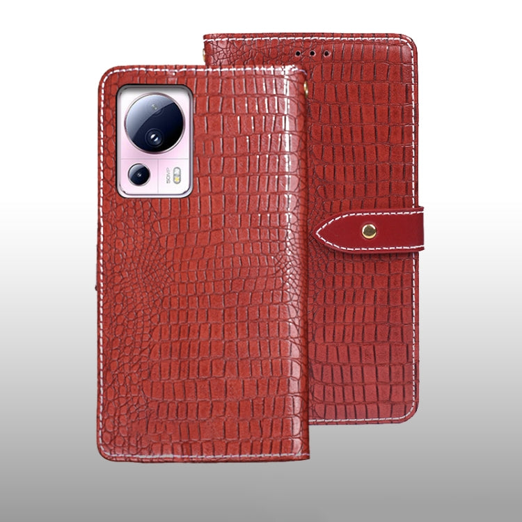 For Xiaomi 13 Lite idewei Crocodile Texture Leather Phone Case
