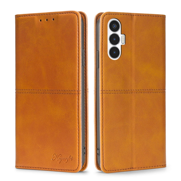 For Tecno Pova 3 Cow Texture Magnetic Horizontal Flip Leather Phone Case