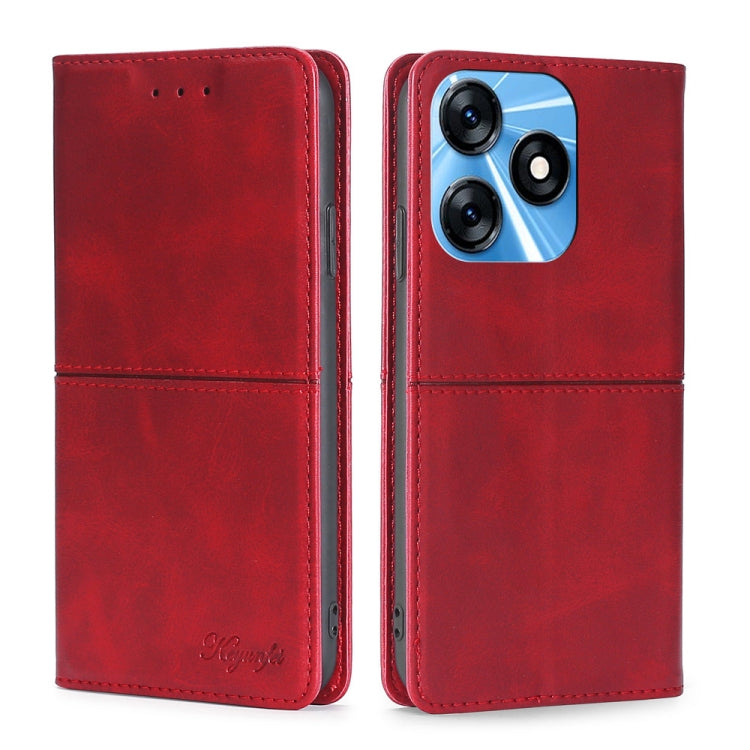 For Tecno Spark 10 4G Cow Texture Magnetic Horizontal Flip Leather Phone Case