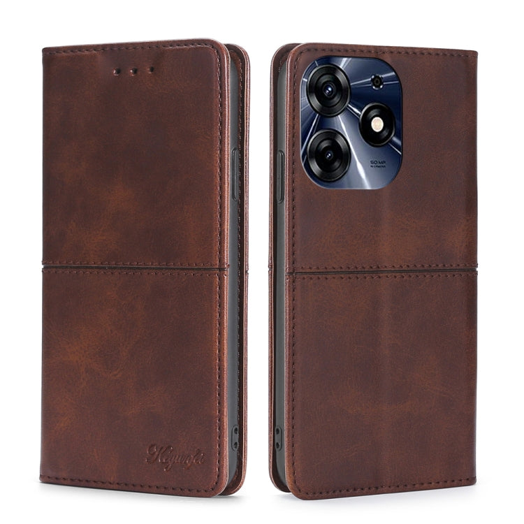 For Tecno Spark 10 Pro Cow Texture Magnetic Horizontal Flip Leather Phone Case