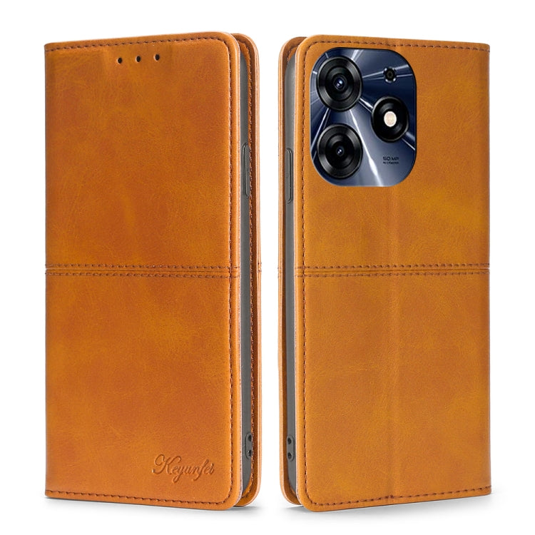 For Tecno Spark 10 Pro Cow Texture Magnetic Horizontal Flip Leather Phone Case