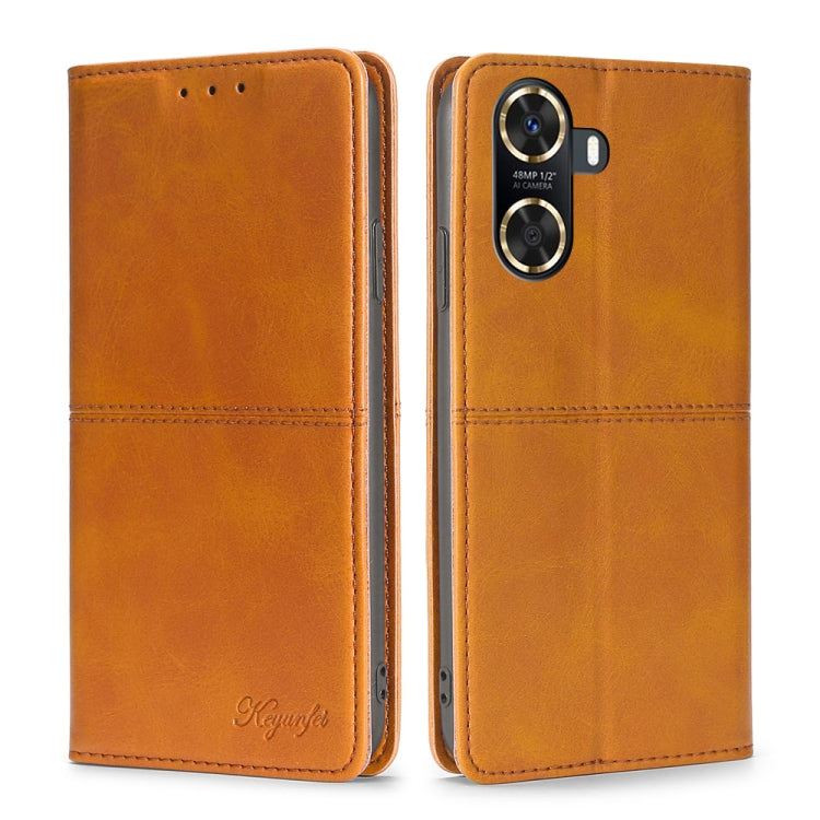 For Huawei Enjoy 60 Cow Texture Magnetic Horizontal Flip Leather Phone Case