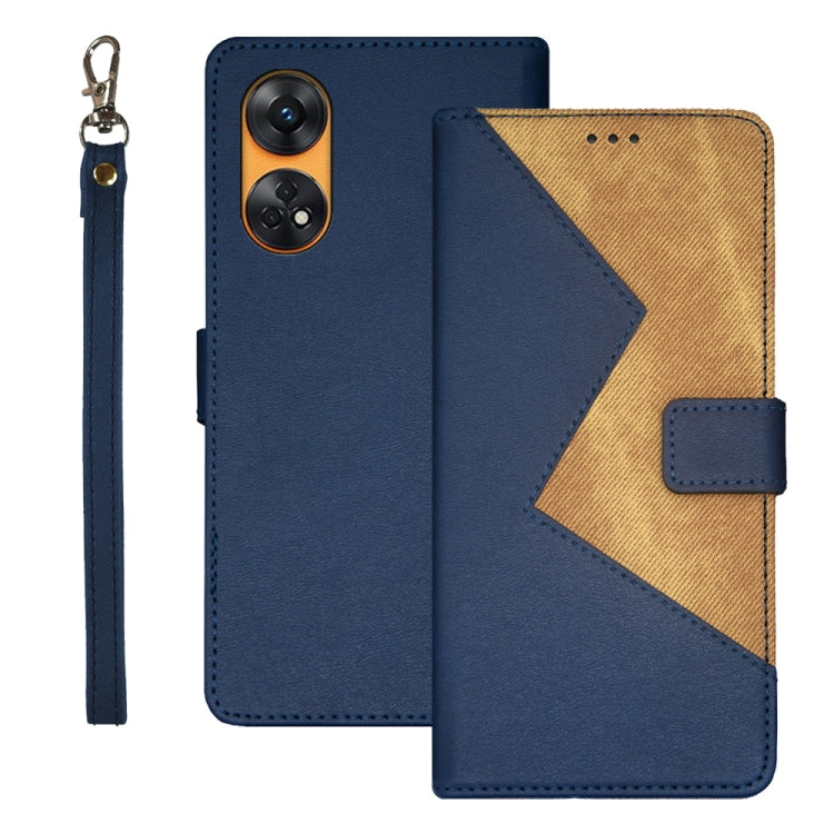 For OPPO Reno8 T 4G idewei Two-color Splicing Leather Phone Case