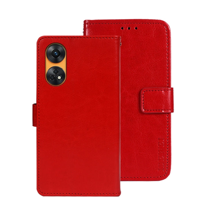 For OPPO Reno8 T 4G idewei Crazy Horse Texture Leather Phone Case with Holder