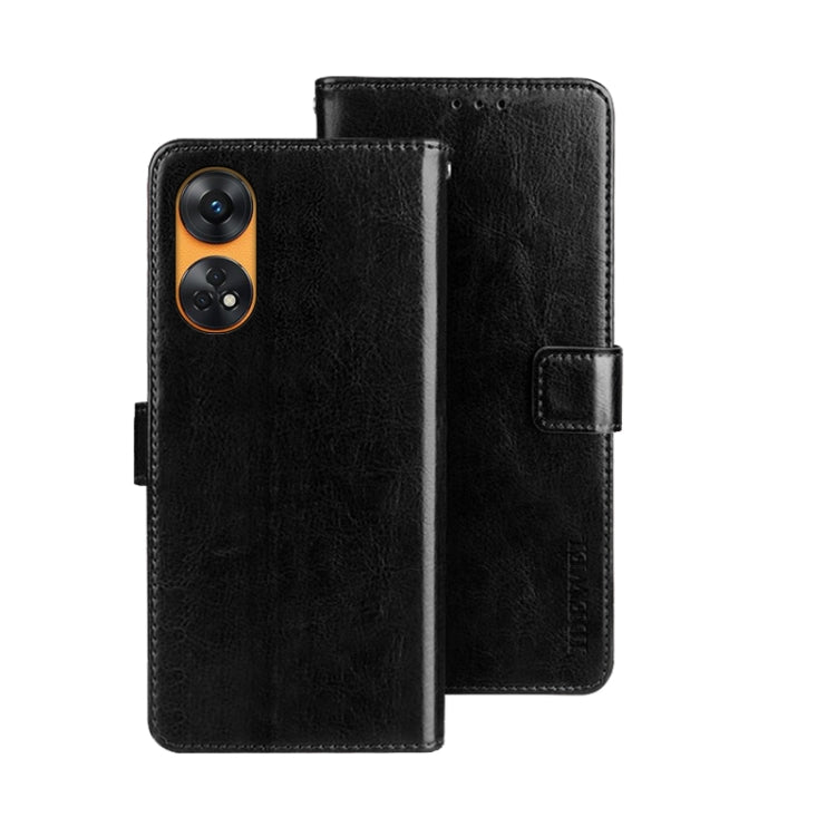 For OPPO Reno8 T 4G idewei Crazy Horse Texture Leather Phone Case with Holder