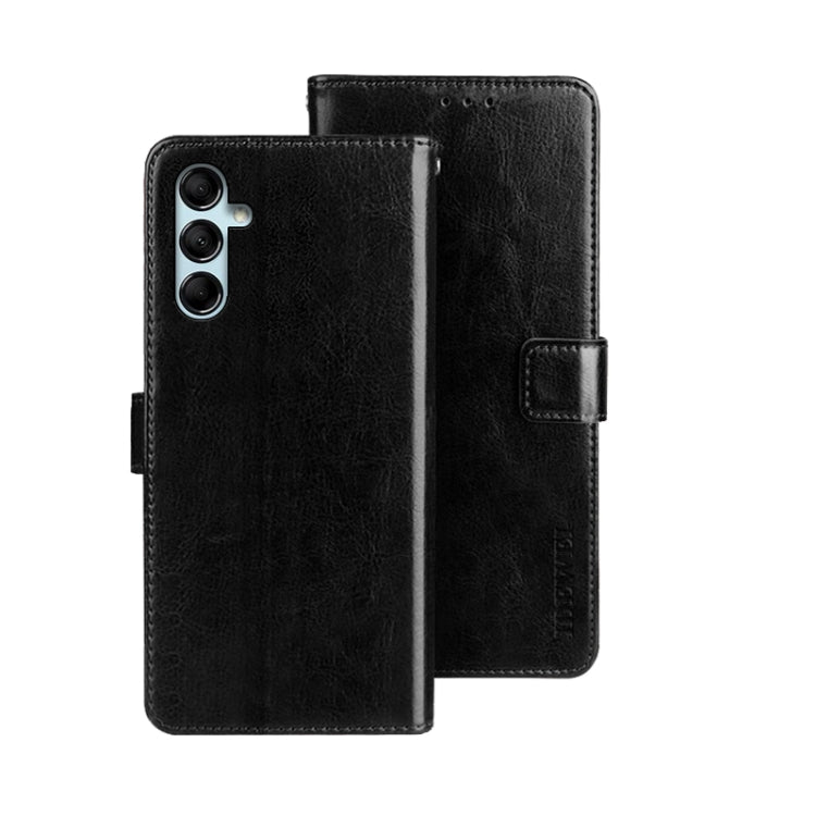 For Samsung Galaxy M14 5G idewei Crazy Horse Texture Leather Phone Case with Holder