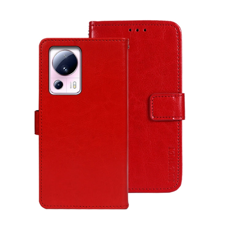 For Xiaomi 13 Lite idewei Crazy Horse Texture Leather Phone Case with Holder