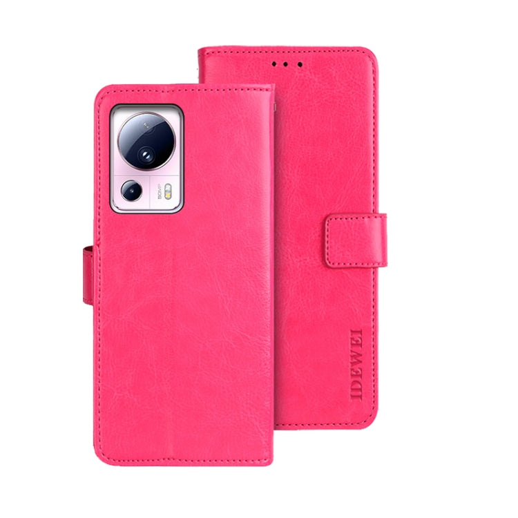 For Xiaomi 13 Lite idewei Crazy Horse Texture Leather Phone Case with Holder