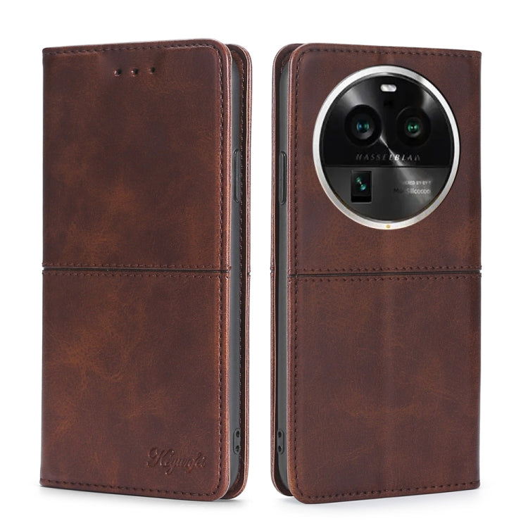 For OPPO Find X6 Pro 5G Cow Texture Magnetic Horizontal Flip Leather Phone Case