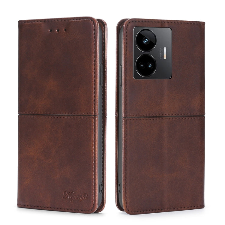 For Realme GT Neo 5 / GT3 / GT Neo 5 240W Cow Texture Magnetic Horizontal Flip Leather Phone Case