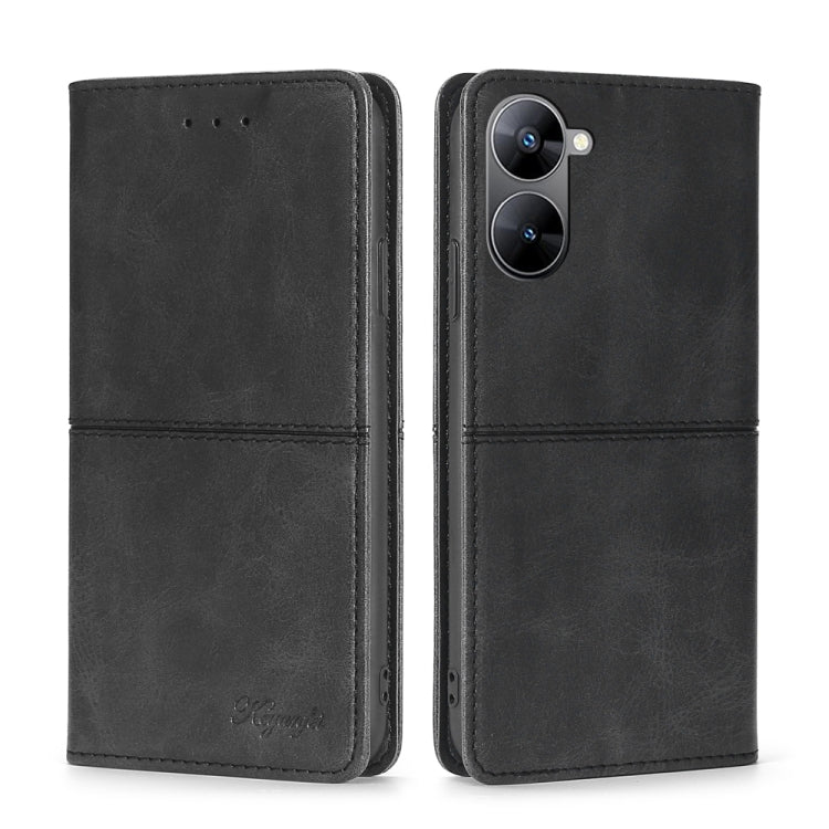 For Realme V30 5G / V30t Cow Texture Magnetic Horizontal Flip Leather Phone Case