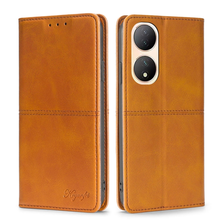 For vivo Y100 5G Cow Texture Magnetic Horizontal Flip Leather Phone Case