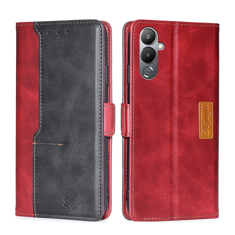 For Tecno Pova 4 Contrast Color Side Buckle Leather Phone Case