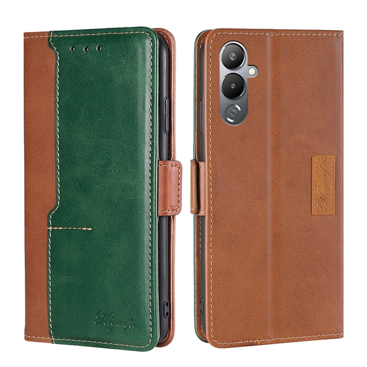 For Tecno Pova 4 Contrast Color Side Buckle Leather Phone Case