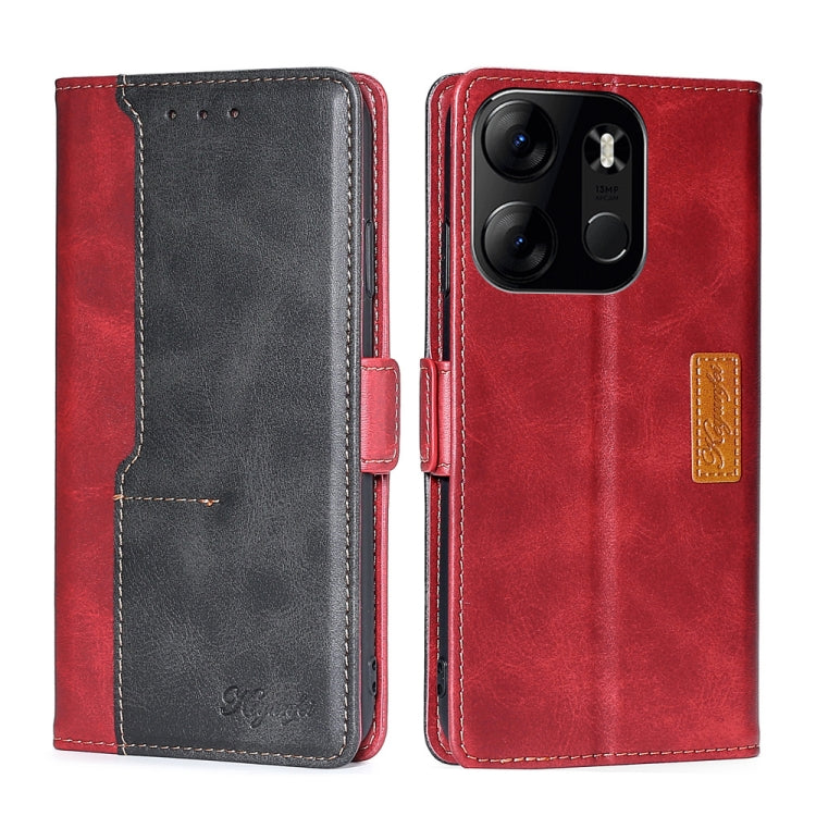 For Tecno Spark Go 2023 Contrast Color Side Buckle Leather Phone Case