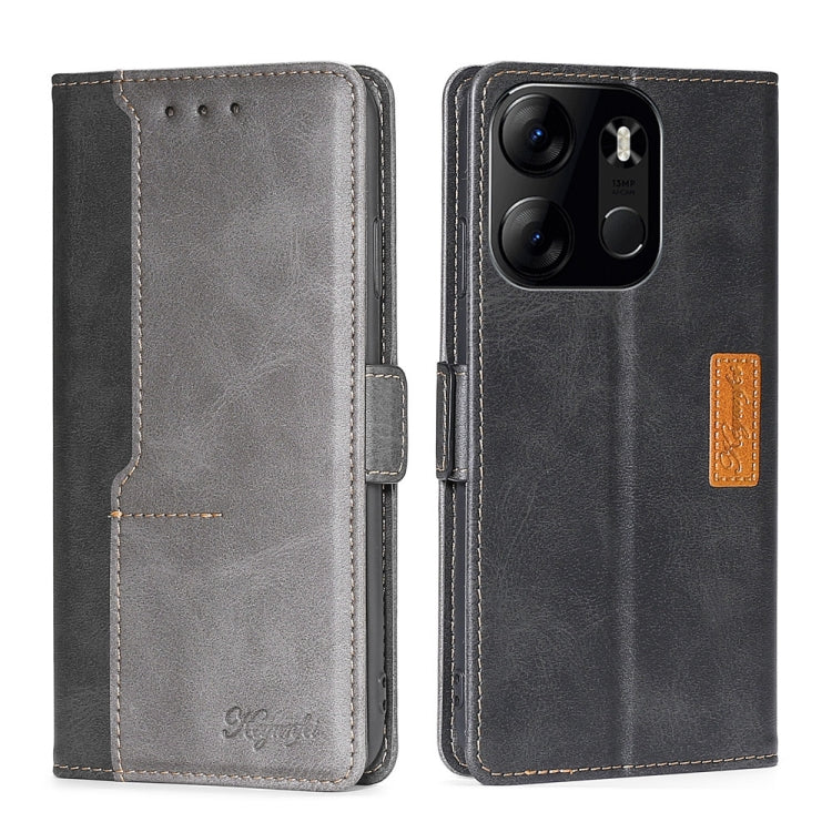 For Tecno Spark Go 2023 Contrast Color Side Buckle Leather Phone Case