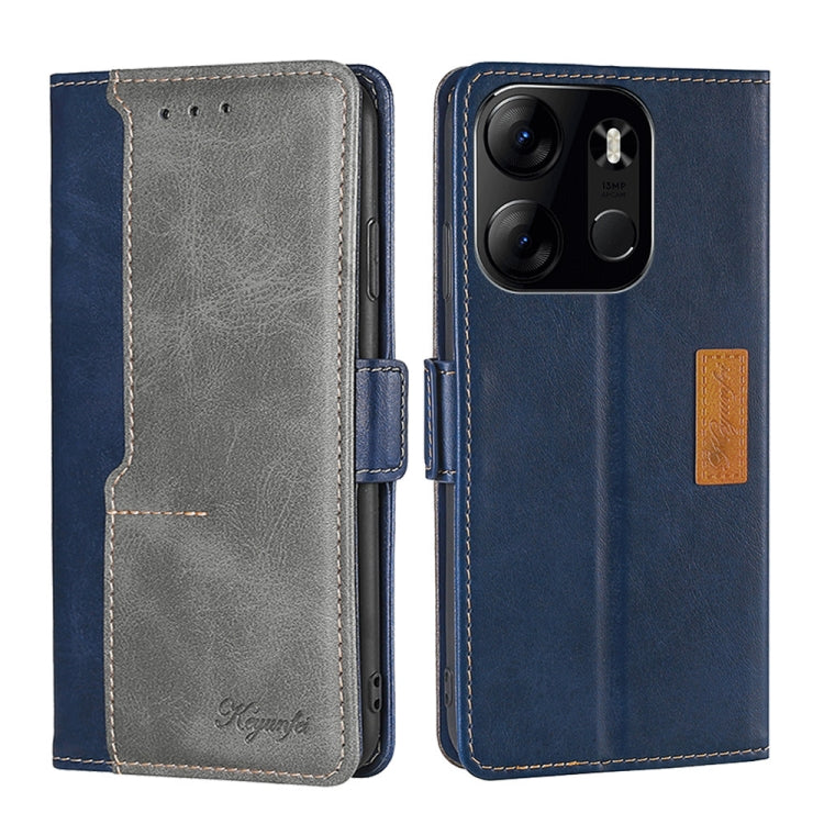 For Tecno Spark Go 2023 Contrast Color Side Buckle Leather Phone Case
