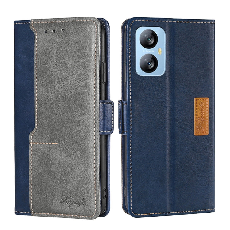 For Blackview A52 Contrast Color Side Buckle Leather Phone Case