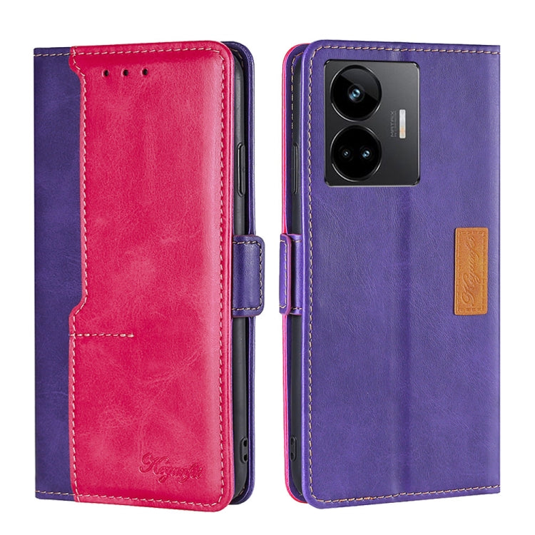 For Realme GT Neo5 Contrast Color Side Buckle Leather Phone Case