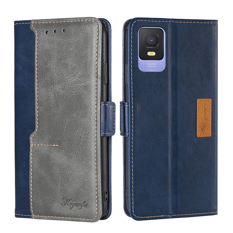For TCL 403 Contrast Color Side Buckle Leather Phone Case