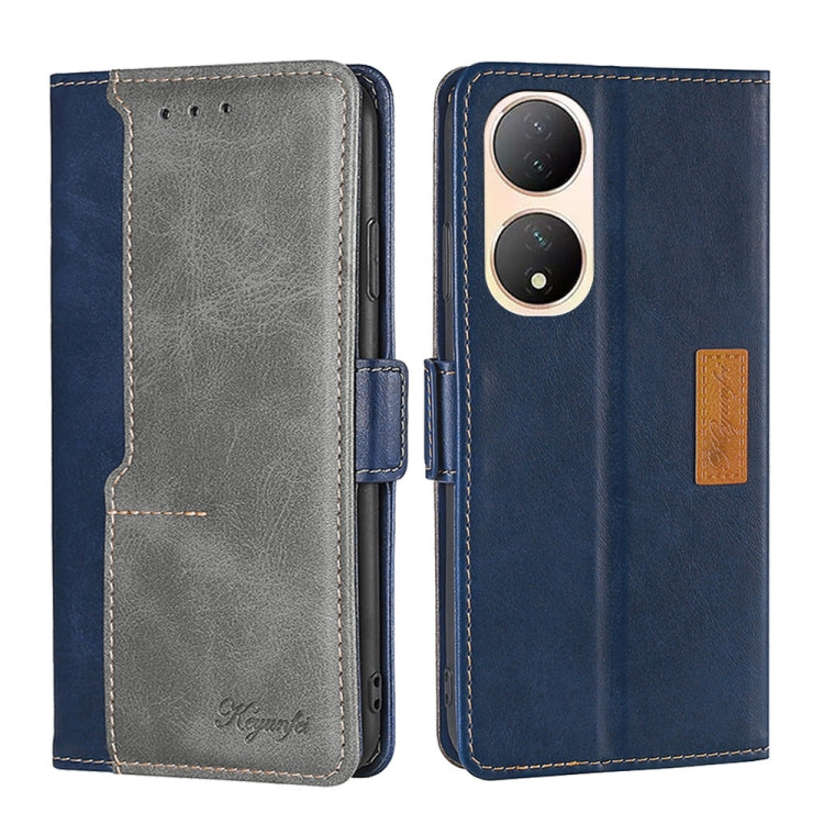For vivo Y100 5G Contrast Color Side Buckle Leather Phone Case