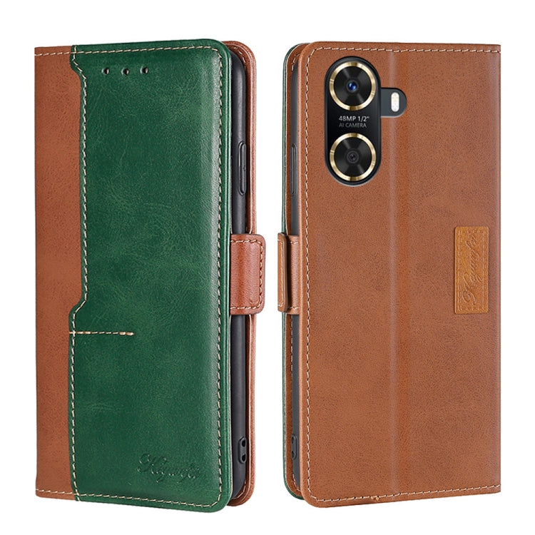 For Huawei Enjoy 60 Contrast Color Side Buckle Leather Phone Case